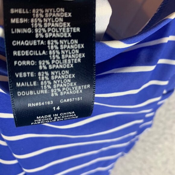 Tommy Hilfiger Women's Blue Striped Halter Tie One Piece Swimsuit Size 14 NWT - Picture 7 of 9